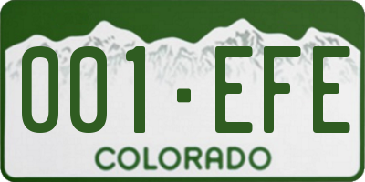 CO license plate 001EFE