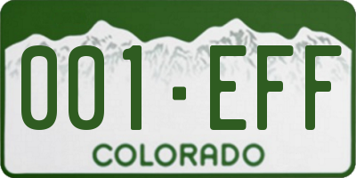 CO license plate 001EFF