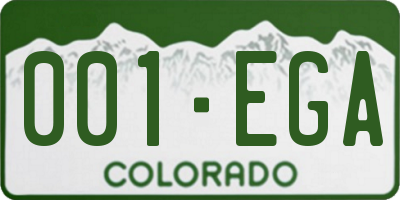 CO license plate 001EGA