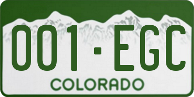 CO license plate 001EGC