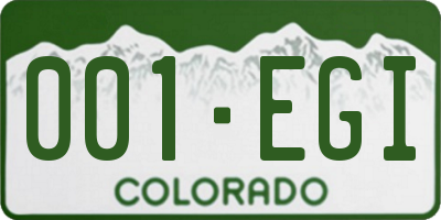 CO license plate 001EGI