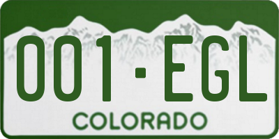 CO license plate 001EGL