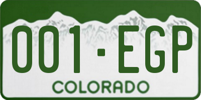 CO license plate 001EGP