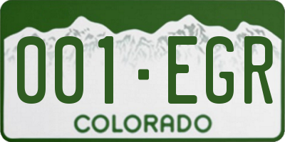 CO license plate 001EGR