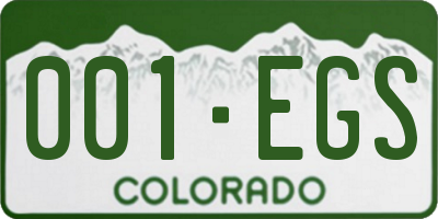 CO license plate 001EGS