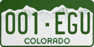 CO license plate 001EGU