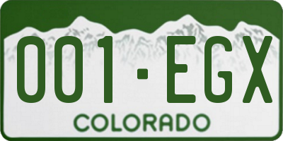 CO license plate 001EGX