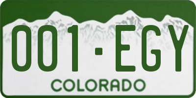 CO license plate 001EGY