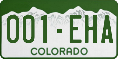 CO license plate 001EHA