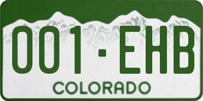 CO license plate 001EHB