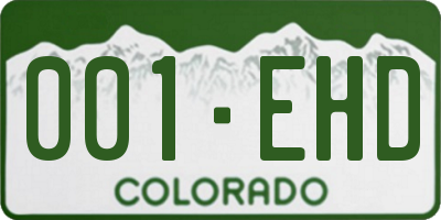 CO license plate 001EHD