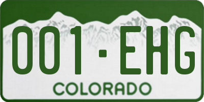 CO license plate 001EHG