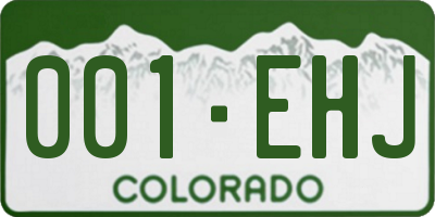 CO license plate 001EHJ