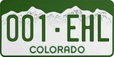 CO license plate 001EHL