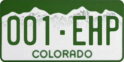 CO license plate 001EHP