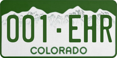 CO license plate 001EHR