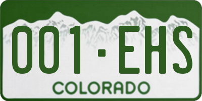 CO license plate 001EHS