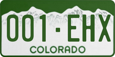 CO license plate 001EHX