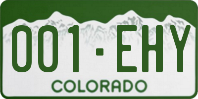 CO license plate 001EHY
