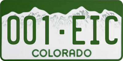 CO license plate 001EIC