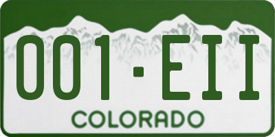 CO license plate 001EII