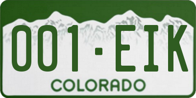 CO license plate 001EIK