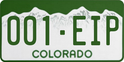 CO license plate 001EIP