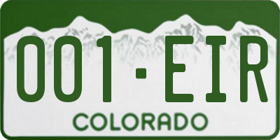 CO license plate 001EIR