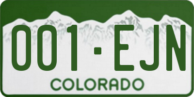 CO license plate 001EJN