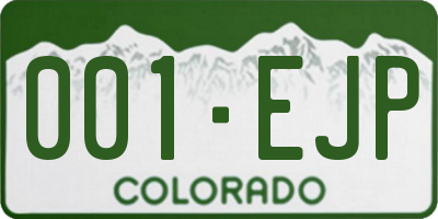 CO license plate 001EJP