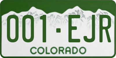 CO license plate 001EJR