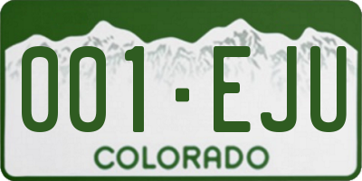 CO license plate 001EJU