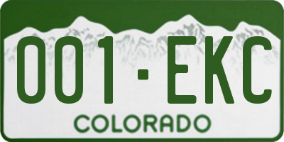 CO license plate 001EKC