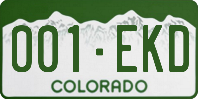 CO license plate 001EKD