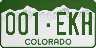 CO license plate 001EKH