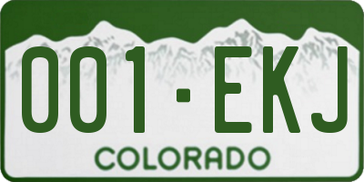 CO license plate 001EKJ