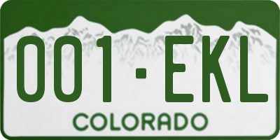 CO license plate 001EKL