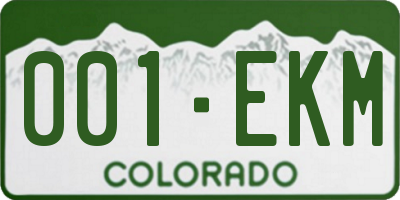 CO license plate 001EKM