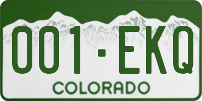 CO license plate 001EKQ