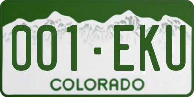 CO license plate 001EKU