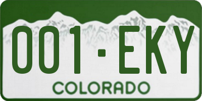 CO license plate 001EKY