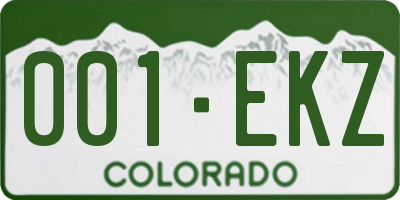 CO license plate 001EKZ