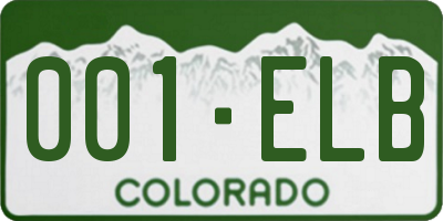 CO license plate 001ELB