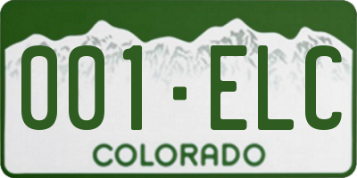 CO license plate 001ELC