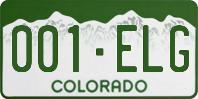 CO license plate 001ELG