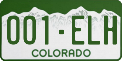 CO license plate 001ELH