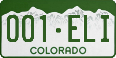 CO license plate 001ELI