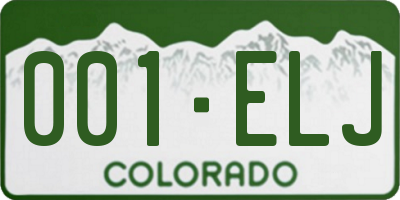 CO license plate 001ELJ