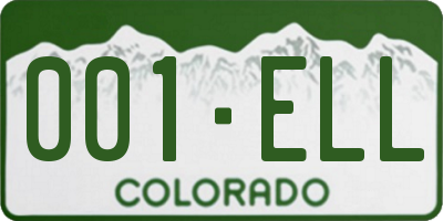 CO license plate 001ELL