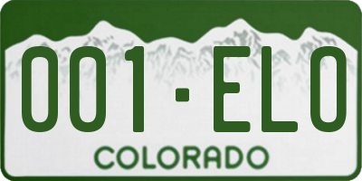 CO license plate 001ELO